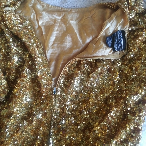 🌹Silk Gold Sequin Dress by Joseph le Bon - Picture 9 of 15